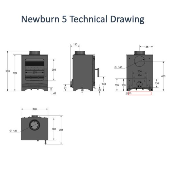 ecosy newburn 5kw multifuel woodburning stove specifications