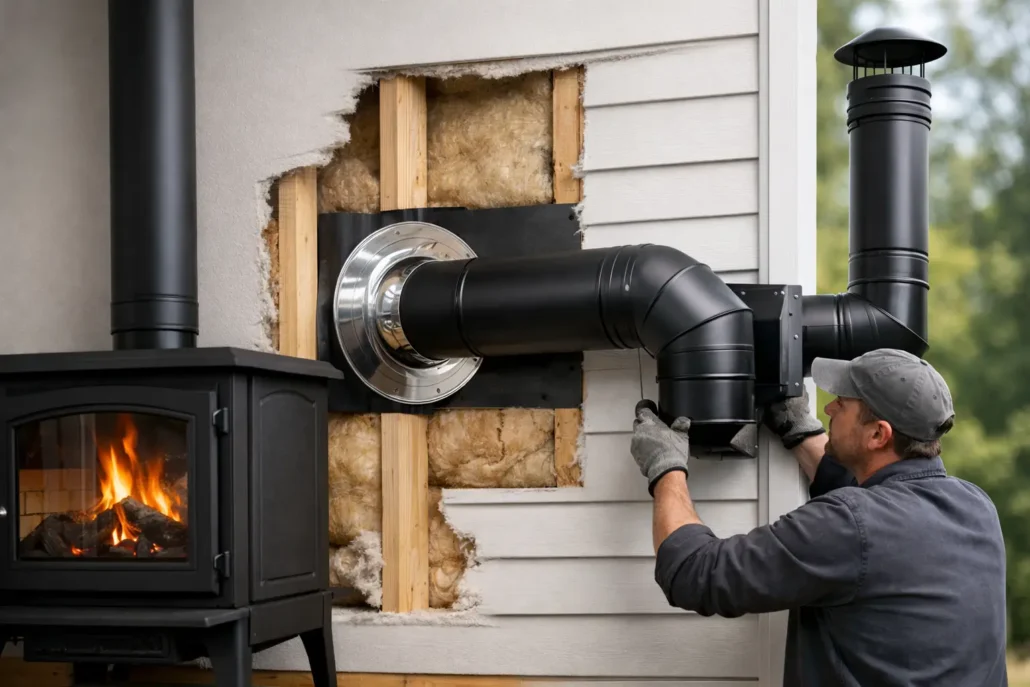 How to Install Wood Burning Stove Pipe Through Wall
