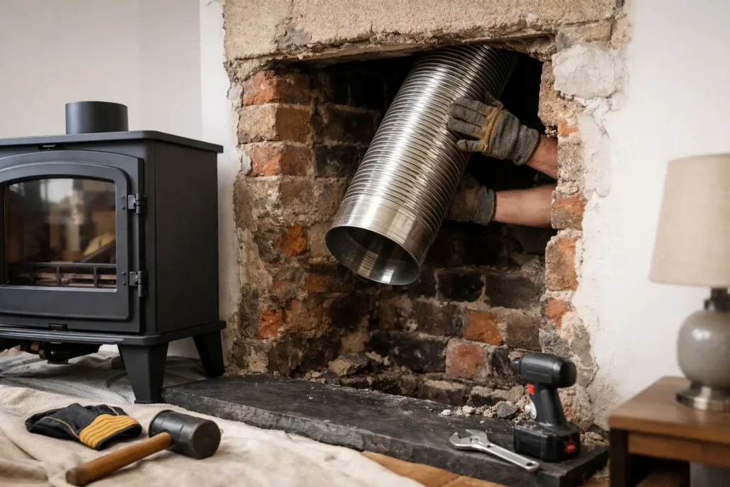 Chimney Opening for Stove Installation
