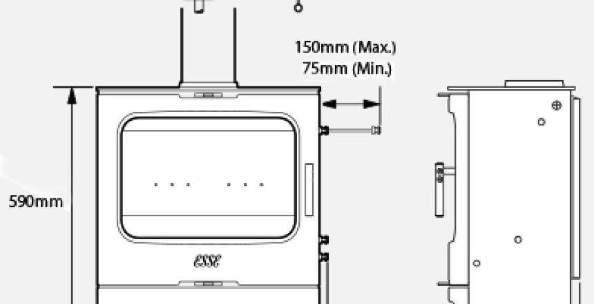 175 B wood burning stove dimensions