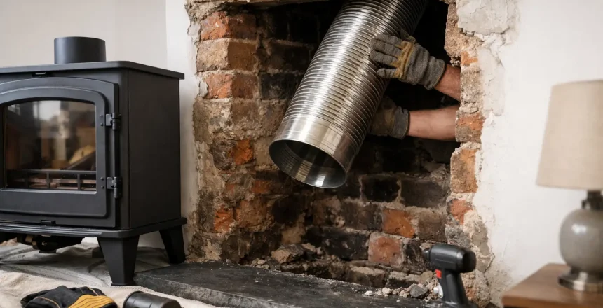 Chimney Opening for Stove Installation