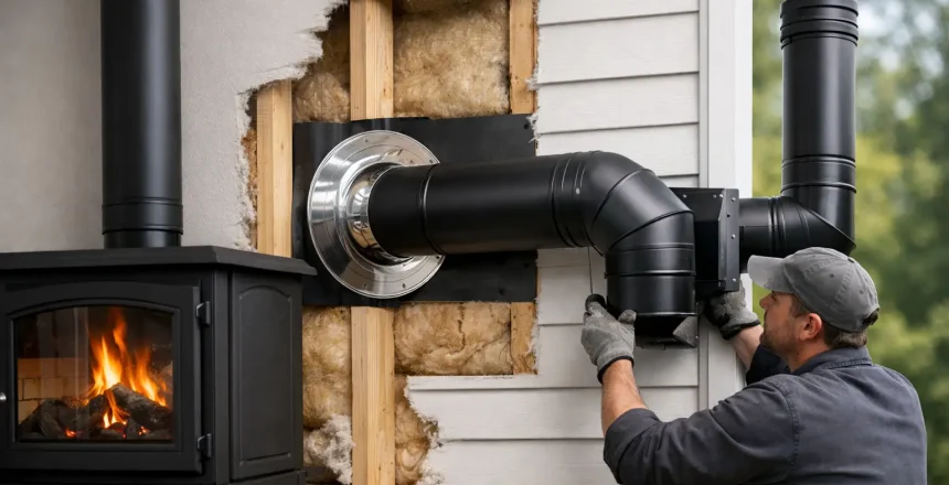 How to Install Wood Burning Stove Pipe Through Wall